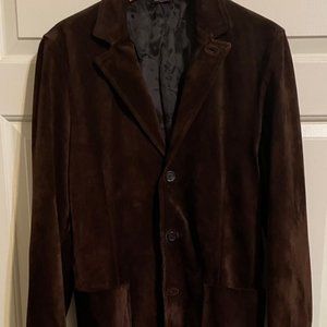 Miu Miu Brown Roughout Suede Leather Blazer/ Jacket SIZE M